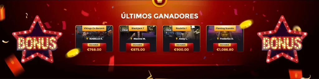 Diferentes bonos UNIQUE CASINO